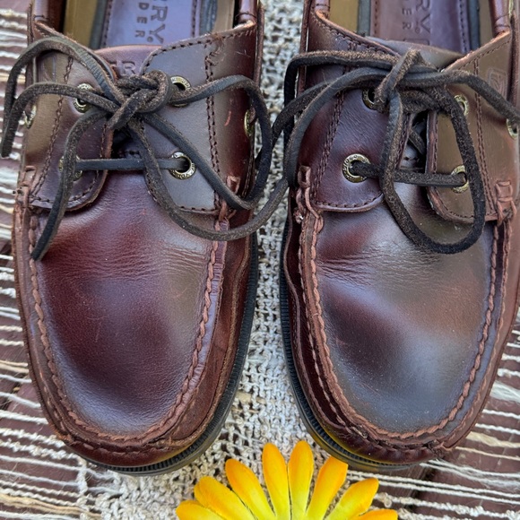 🚤 SPERRY TOP-SIDER; Men’s Dk. Brown Leather Classic Boat Loafers in Sz. 9 - NICE - Picture 4 of 10